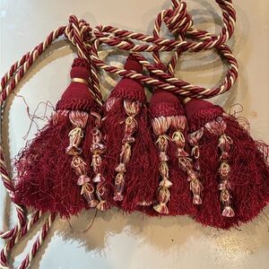 Luxurious Burgundy Tassel Curtain Tiebacks